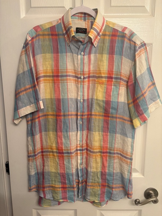 Paul & Shark Other - Paul & Shark Pure Linen Plaid Button Up Shirt